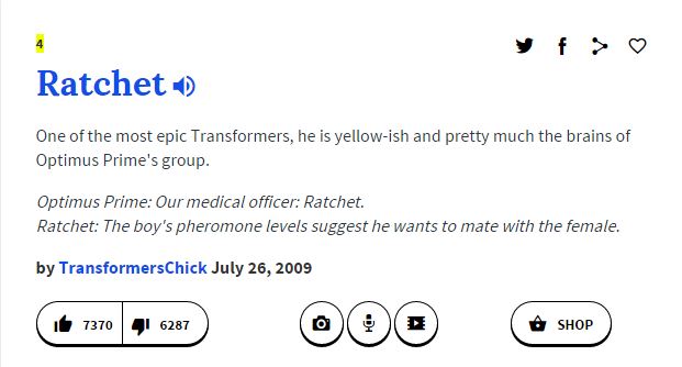 Ratchet Urban Dictionary